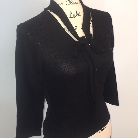 Betsey Johnson Sweaters - Betsy Johnson black silk career sweater C1.3